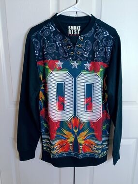 Smoke Rise Black Floral Paisley Long Sleeve Tee
